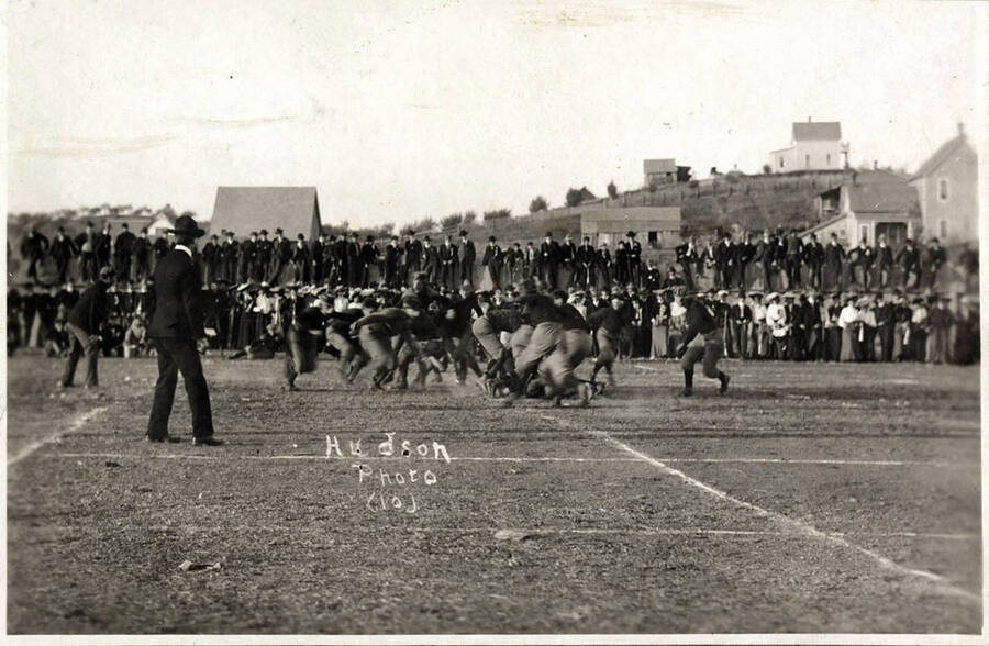 University of Idaho playing Washington State college in football. Caption reads 'Hudson Photo (10).'