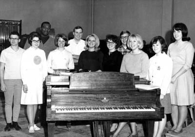 From left: Warren Chadbourne, Phyllis Washburn, Ray MacDonald, Cheryl Koch, Sidney Munn, Dorothy Neuer, Tecla Guerra, Mary Flack, Burt Peirce, Catherine Rowell and Lynda Tucker
