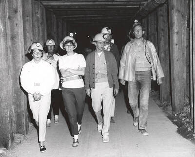 Junior High and Senior High school teachers participate in a tour of the Lucky Friday Mine at Mullan.