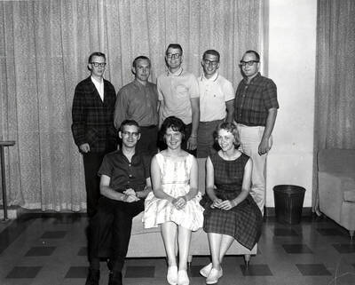 The ASUI election board pose for a group photograph together.