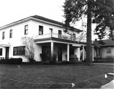 An angled photo of Delta Sigma Phi house, located at 503 University Avenue on the University of Idaho campus.