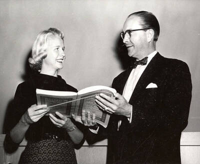 University of Idaho student Jane Lange, winner of the coveted national Presser Foundation Award, stands with LeRoy Bauer.