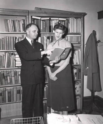 University of Idaho student Janice Crisp, winner of national Most Valuable Student contest, and Dr. Boyd A. Martin, assistant dean of College of Letters and Sciences.