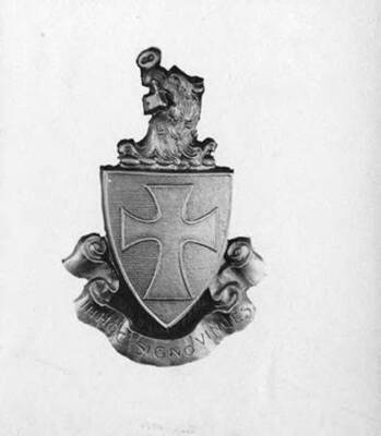 Photograph of the Sigma Chi shield. University of Idaho.