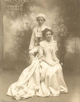 Henry Sweet poses as Faulkland and Mabel Martyn poses as Julia for Idaho drama's production of "The Rivals." Directed by Aurelia Henry.