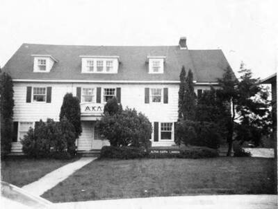 Alpha Kappa Lambda house, located at 1038 Blake Avenue on the University of Idaho campus. The house was previously used by Gamma Phi Beta (1917-1958) and Alpha Gamma Delta (1958-1967).