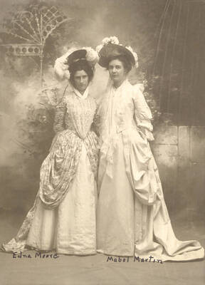 Edna Moore and Mabel Martyn pose prior to Idaho drama's production of "The Rivals." Directed by Aurelia Henry.