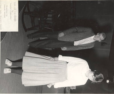 Clifford Cook and Harriet Hosack as Ginger Carol in Idaho drama's production of "Time Out for Ginger." Summer Theatre in the Field House and directed by Howard Dorgan.
