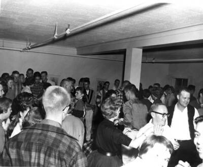 People dance in Forney Hall at the Ethel Steel House Nickel Hop.