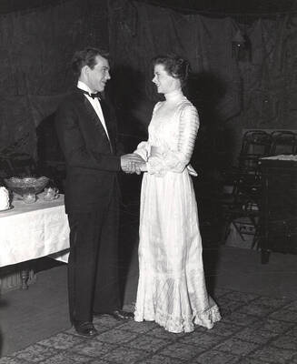 L-r: Marvin Alexander and Connie Brookins looking at each other and holding hands. Summer Theatre in the Field House directed by Cecil Matson.