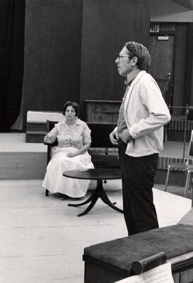 Georgette Amos and Bill Byrd play Ruth Gordon Jones' parents in drama production of "Years Ago." Summer Theatre directed by Richard W. Rohrbacher in the Kiva.