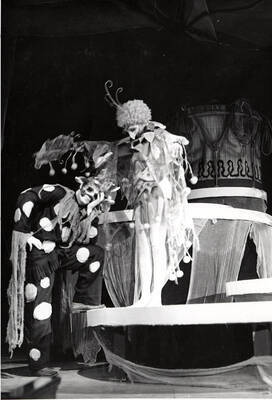 Thom Sturm and Cathy Clemens during the University of Idaho children's theatre production of "The Man in the Moon." Directed by John Naples in the University Auditorium.