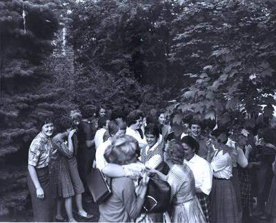 New members of Delta Gamma celebrate and rejoice at Squeal Day.