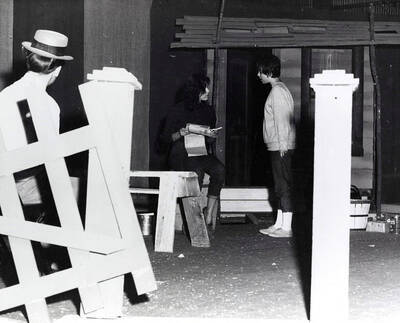 Scene from the University of Idaho drama production of "The Great Big Doorstep." ASUI production directed by Jean Collette in the University Auditorium.