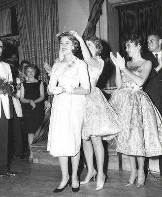 Donna Hilton of Brigham Young University is crowned queen at the 37th National Convention of the Intercollegiate Knights, a national honorary service organization.