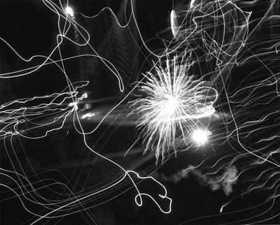 Homecoming fireworks over MacLean field.