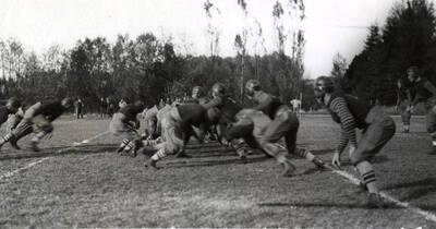 Football game between the University of Idaho and Washington State College.