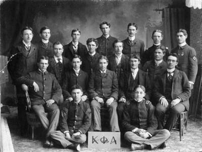 Group picture of Kappa Phi Alpha fraternity members.