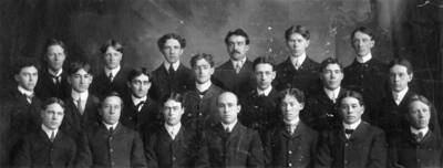 Group picture of Kappa Phi Alpha fraternity members.