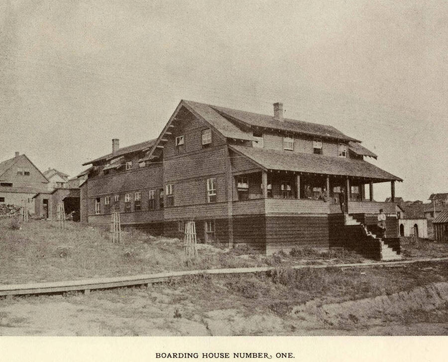 A photograph of boarding house number one in Potlatch, Idaho.