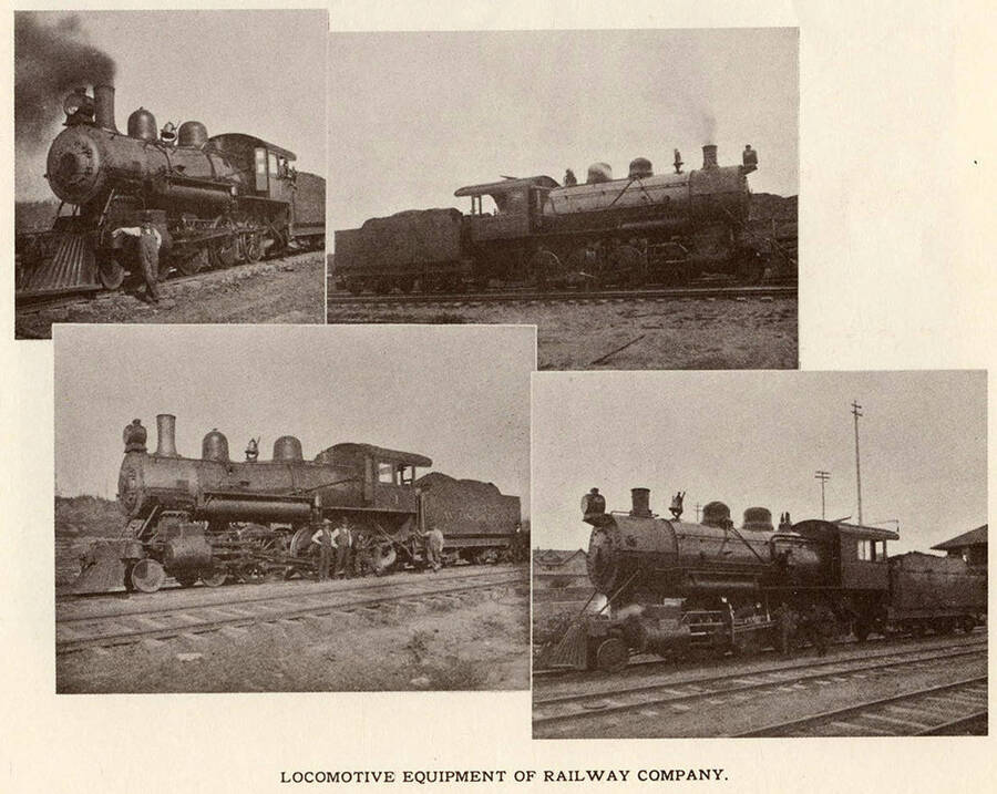 Photographs of locomotive equipment of the railway company.
