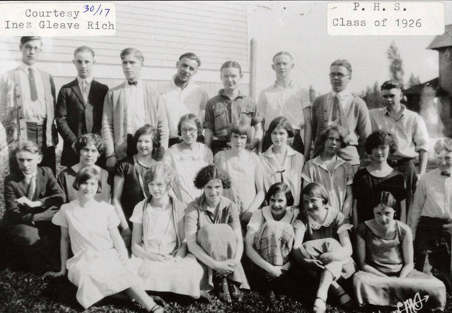 A photograph of the Potlatch High School class of 1926