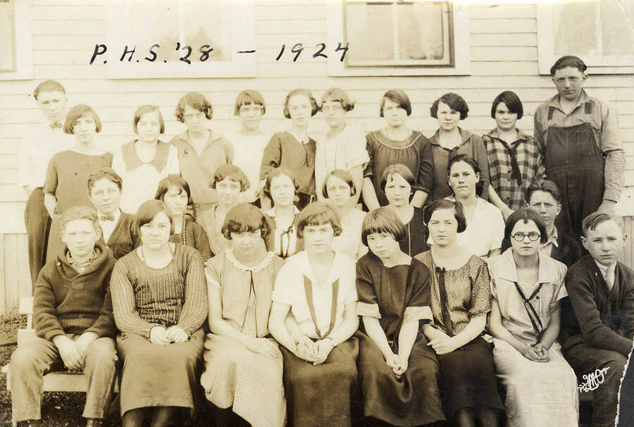 A photograph of the Potlatch High School class of 1928.