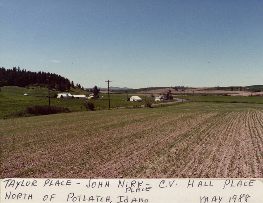 The Taylor Place, the John Nirk Place, and the C. V. Hall Place north of Potlatch, Idaho.  Taken in May, 1988.