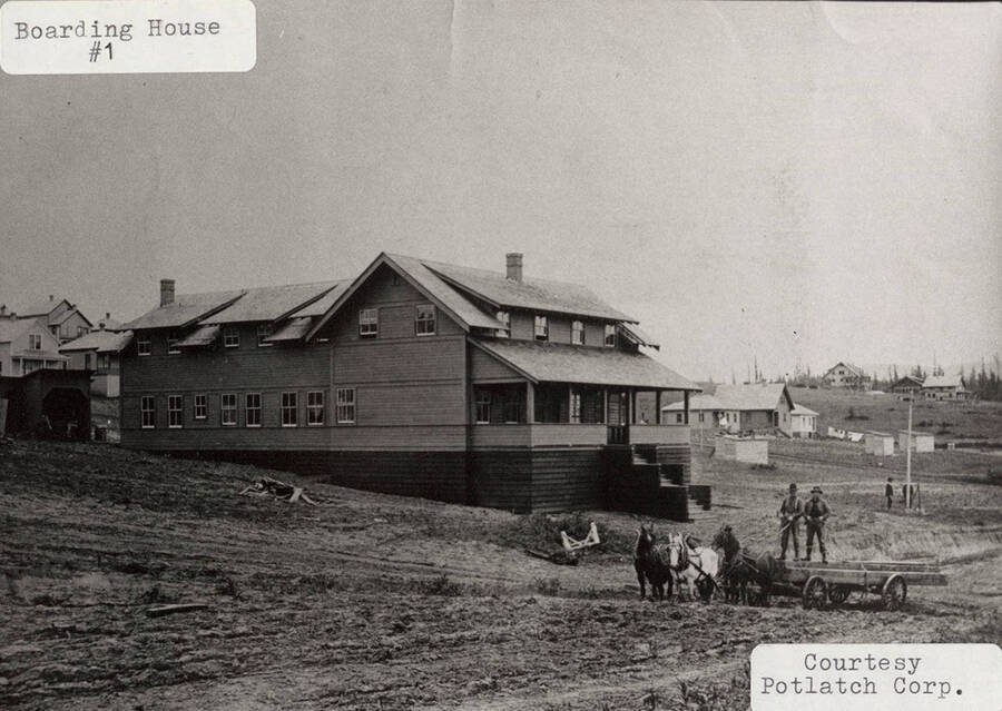 A photograph of Boarding House #1 in Potlatch, Idaho.