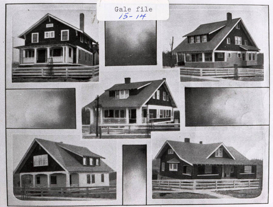 Photographs of the homes of officials and superintendents of the Potlatch Lumber Company.
