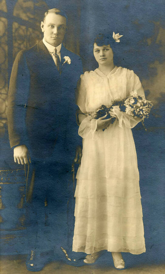 Edward Oscar Soncarty and Ida Matilda Byegger's Wedding at Colfax, WA Presbyterian Church.