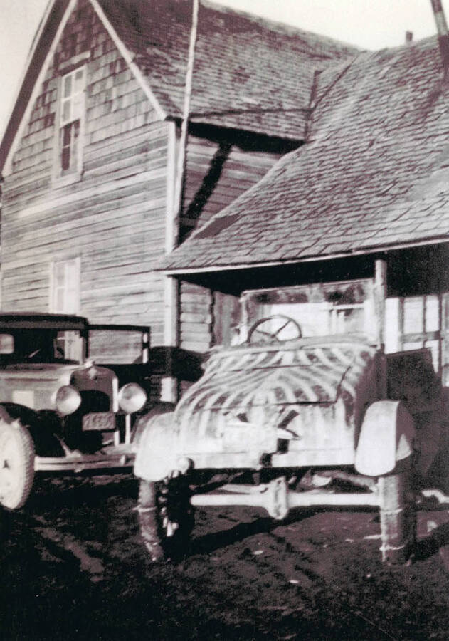 Vick Belplate's bug parked outside of the C.V. Hall Home.