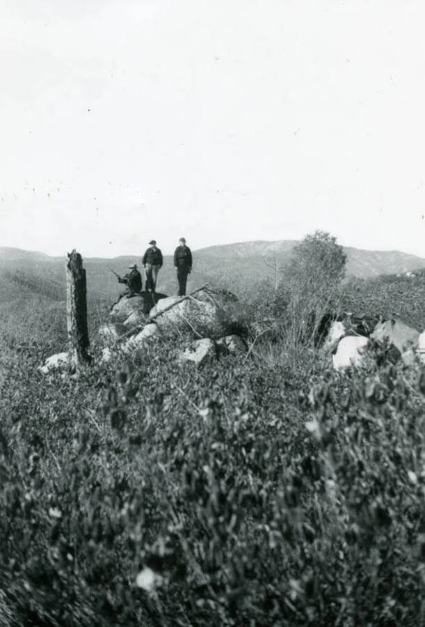 Roy and Emma Davis with Olive Pledger On Fish Butte in Lochsa area