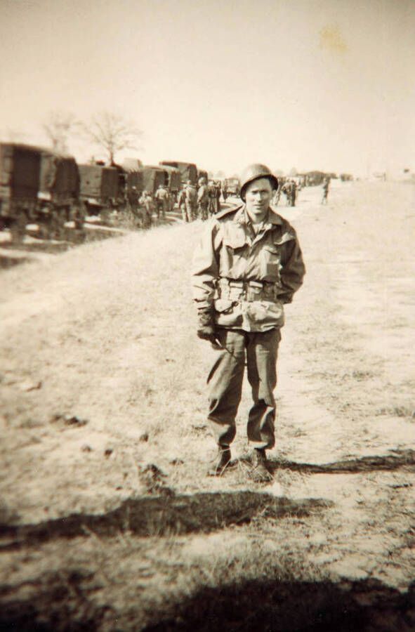 Norman Soncarty somewhere between South Carolina and Texas in the Army