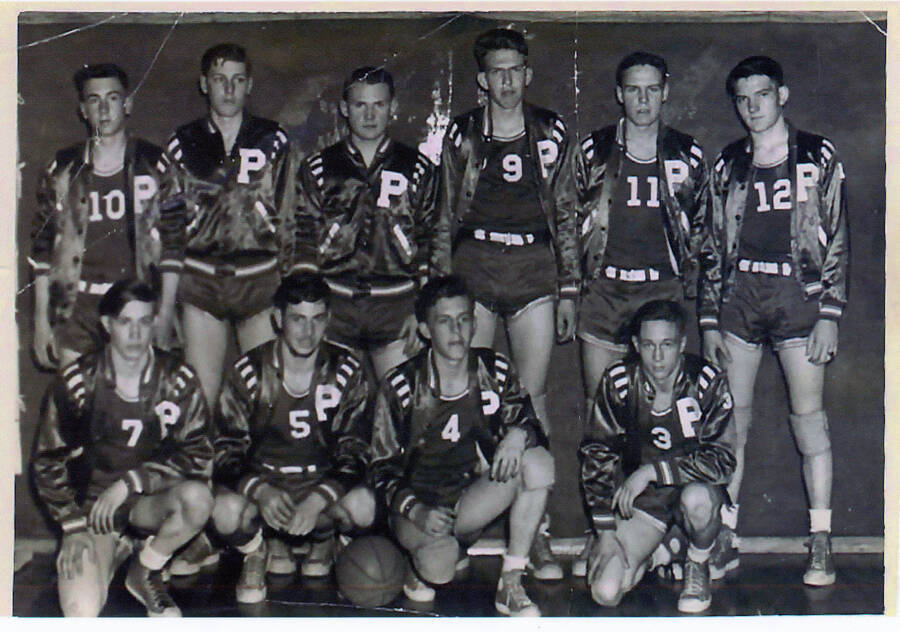 Potlatch High School men's basketball team, 1949.