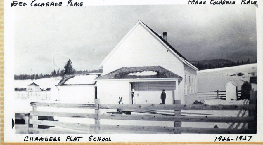 An early school on the Palouse River two miles west of Harvard, Idaho. Exact construction dates aren't known, but it appears on the 1903 plat map of Latah County.
