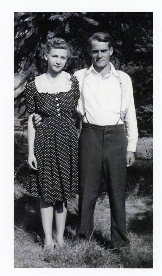 Howard and Mary Strong pose for a photograph.