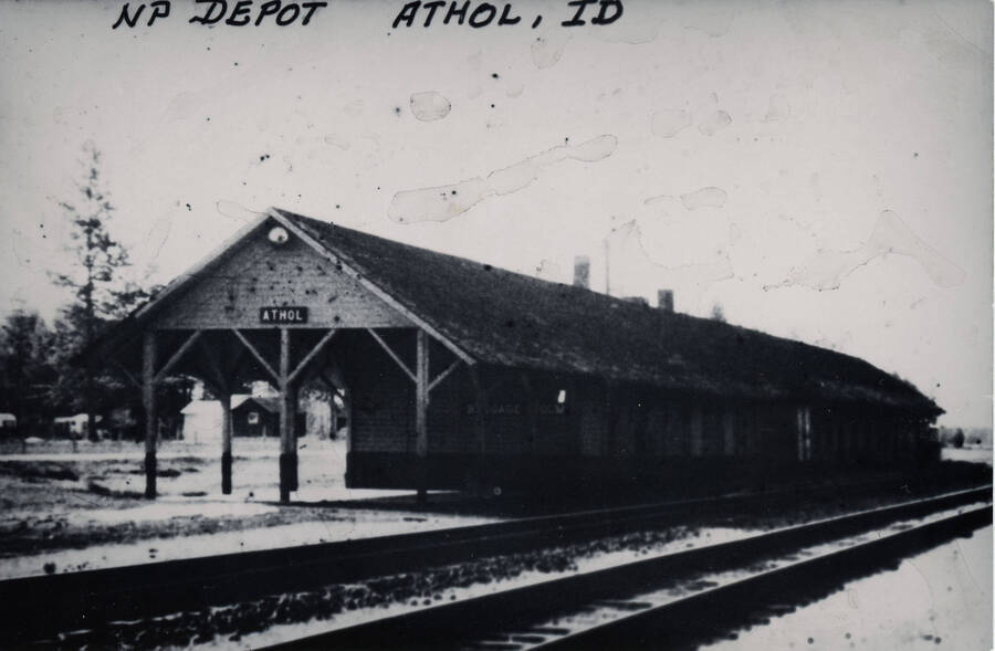 The NP&I Railroad depot at Athol, Idaho.