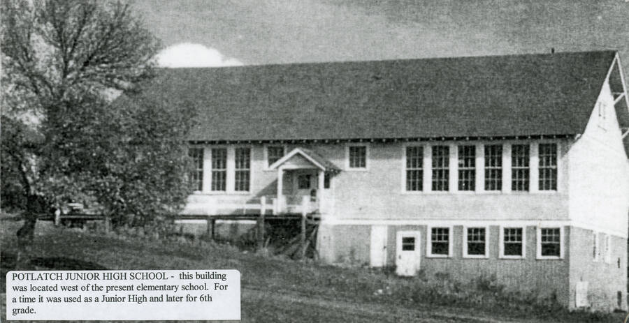 This building was located west of the present elementary school. For a time, it was used as a junior high and later for 6th grade.