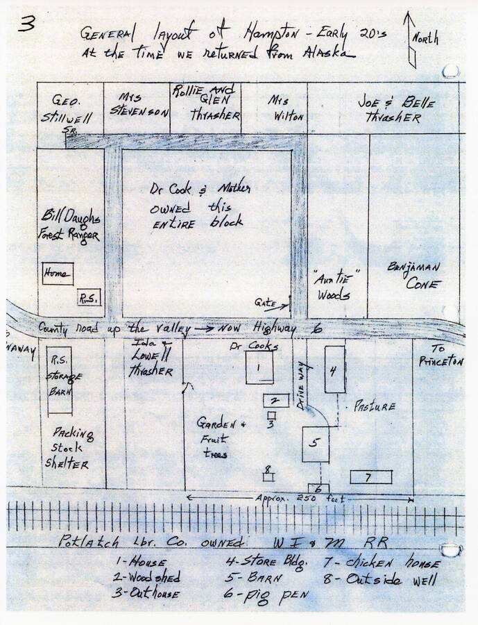 General layout of Hampton (now Princeton) in the early 1920s.