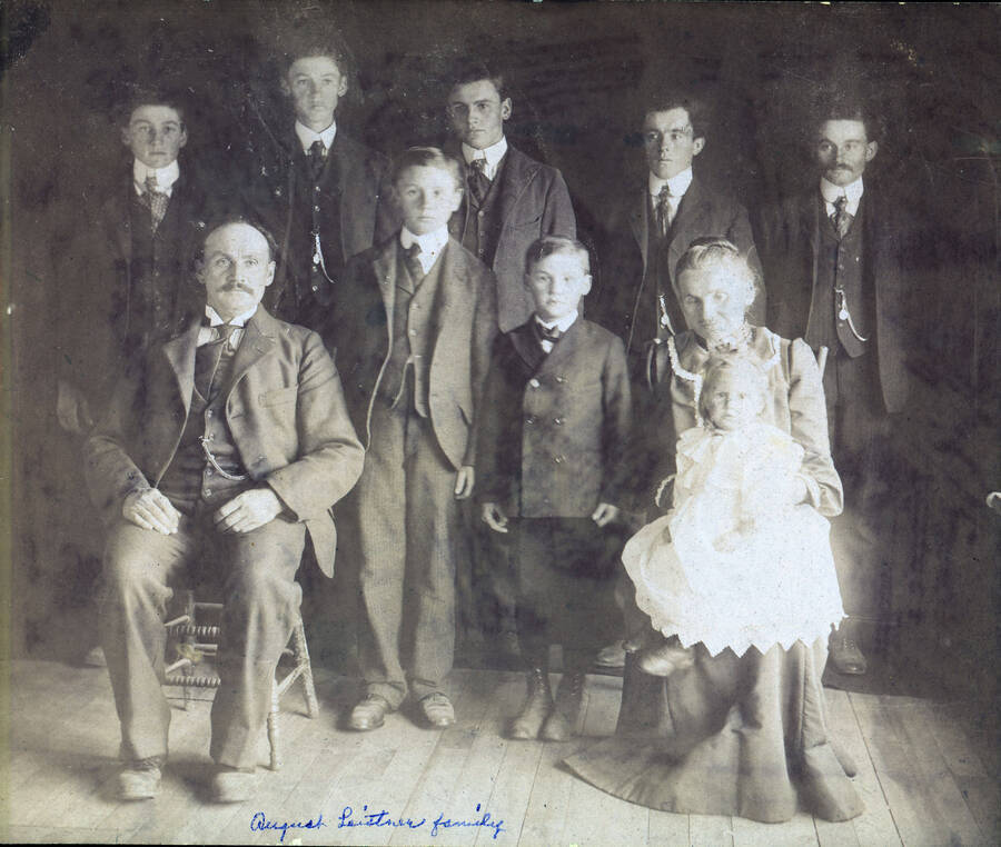 August Leistner family in their home.