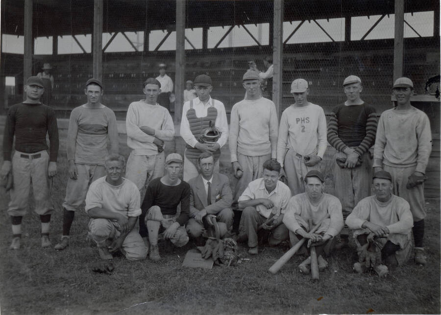 The Potlatch High School baseball team poses for a photograph.