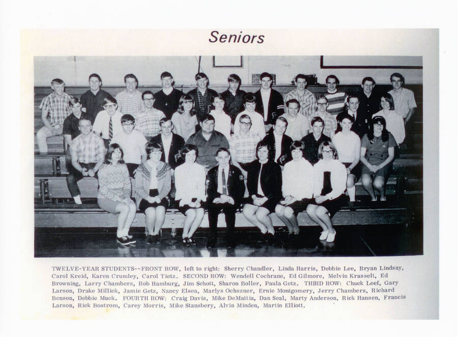 Potlatch High School class of 1969 class photo.
