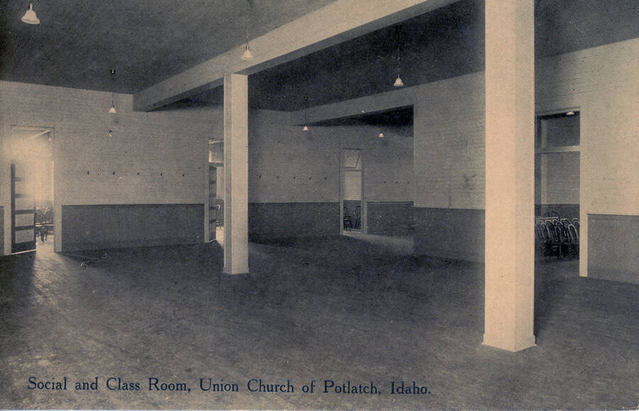 The social and class room at the Union Church in Potlatch, Idaho.