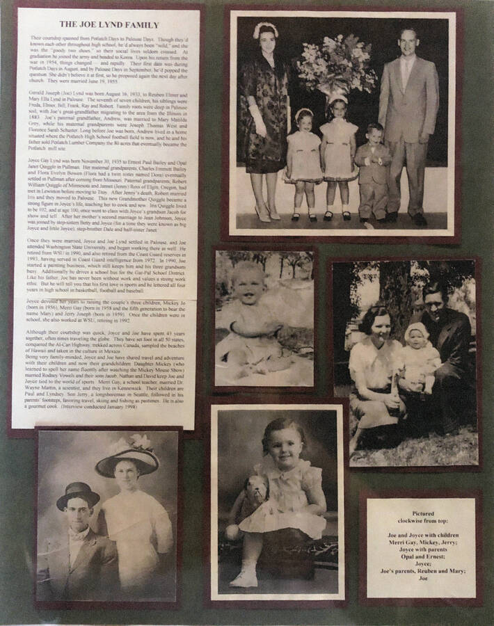 An informational poster on the Joe Lynd family, originally published as part of the Lone Jack Mystery Family Contest.