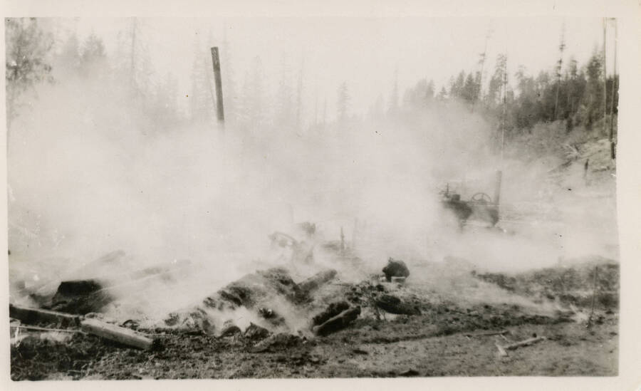 Photograph of the Nirk mill fire in 1938.