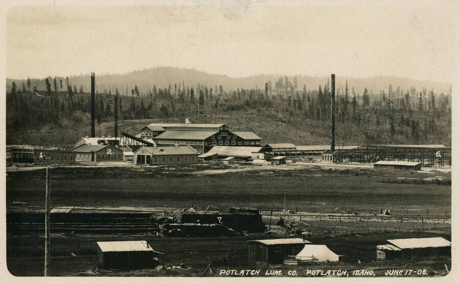 Postcard view of the Potlatch Mill.