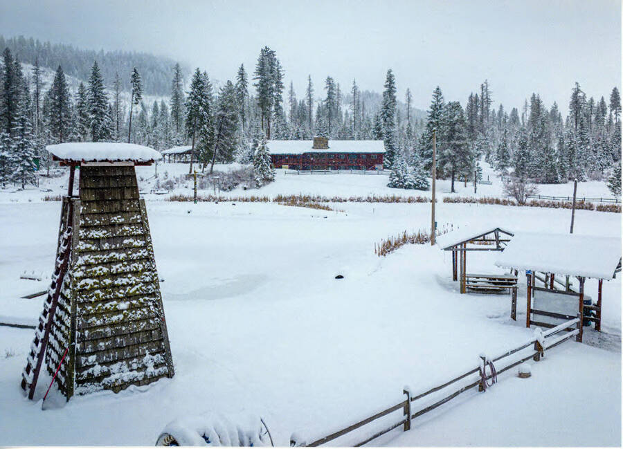 Photograph of Camp Grizzly in winter.