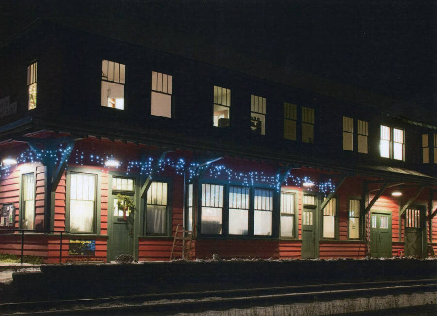 Photograph of the WI&M Depot in winter.