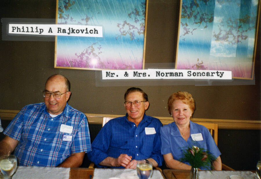 Photograph of Norman and Virginia Soncarty with Phillip A Rajkovich.